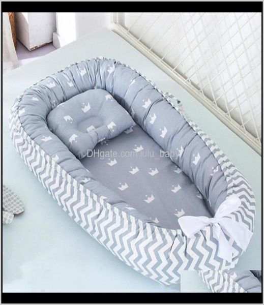 

cribs 8853cm nest with pillow portable crib travel infant toddler cotton cradle for born baby bed bassinet bumper lj200818 fzggq s8415577