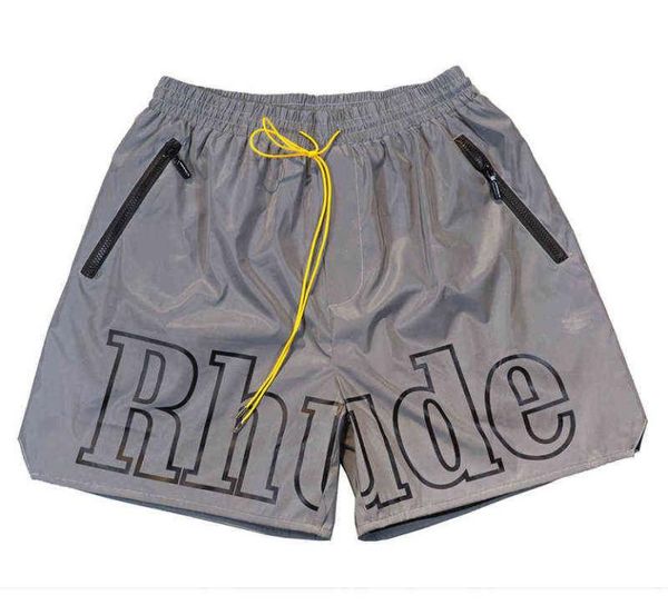 

summer reflective shorts print fishnet lined drawstring premium19026065, White;black