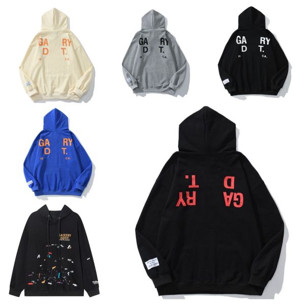 

designer hoodies galleries depts hooded mens women fashion loose pullover sweatshirt casual cottons letter print luxurys clothing size s-xl, Black