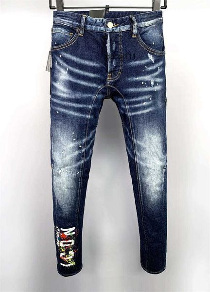 

mens d2 dsq dsquare 2 new arrivals mens luxury designer denim jeans holes pants trousers jeans coolguy biker clothing 2#a601, Blue
