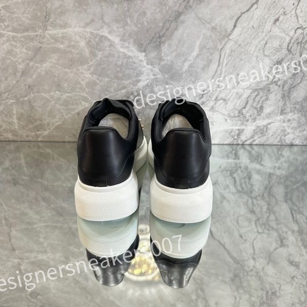 

2023 new designer stage leather increased casual shoe fashionable sports fashion platform mens womens white lace up alexander sneakers xsd22, Black