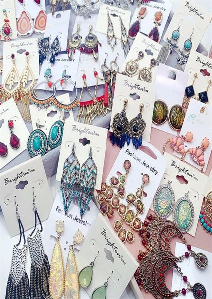 

palace bohemian dangle earrings for women fashion vintage exaggerated gemstone gold eardrop ethnic classical dropshaped jewelry7955020, Silver