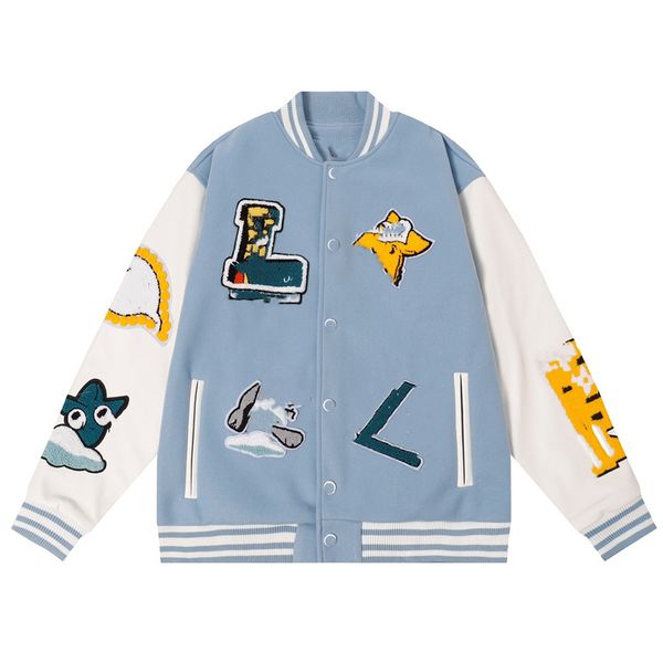 

men's jacket 2023 luis fashion brand vintage decoration loose long-sleeved student coat vuttonity 03-01, Black;brown