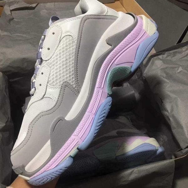 

triple s sneaker dad chunky shoes newst casual shoe trainers box included selling outdoor thick bottom sneakers, Black