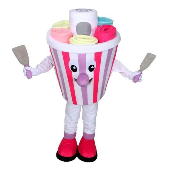 

2023 discount factory lovely colorful ice cream mascot costume cartoon character halloween party carnival costume, Red;yellow
