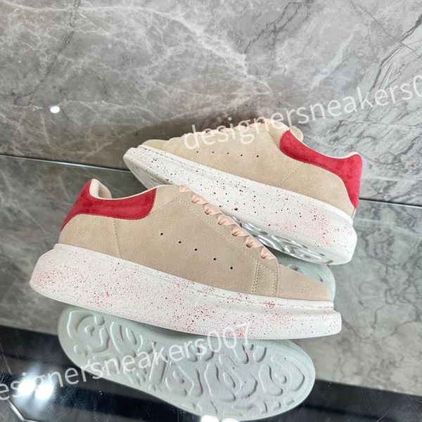 

2023 new luxurys designer stage leather increased casual shoe fashionable sports fashion platform mens womens white lace up alexander sneake, Black