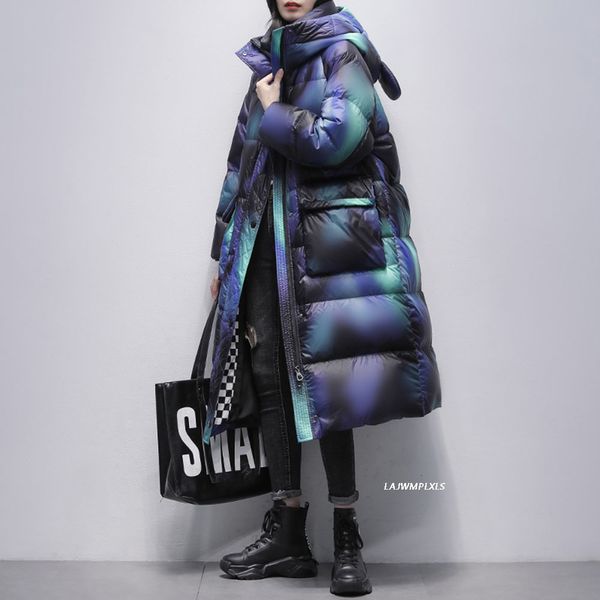 

women s vests gradient winter jacket women thick warm 90 duck down parkas d puffer female coat lady windproof 230720, Black;white