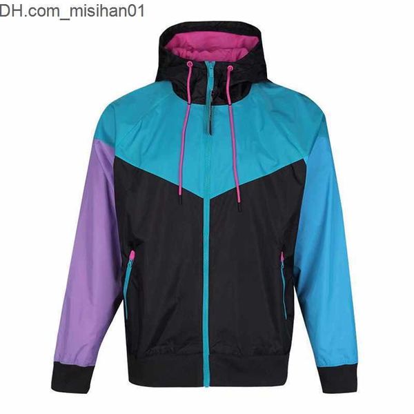 

men's jackets fashion mens designer jackets long sleeve windbreaker windrunner men full zipper wind breaker waterproof jacket hoodie tr, Black;brown