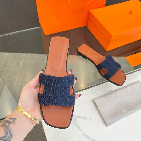 

women men leather her slipper h sandal designer slides causal non-slip slides summer flip flops outdoor flower fsazxc, Black