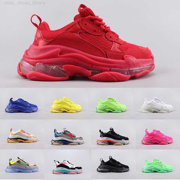 

womens mens triple-s designer shoes platform sneakers clear sole bold casual luxury dad shoe collectible quality chunky triple s double foam, Black