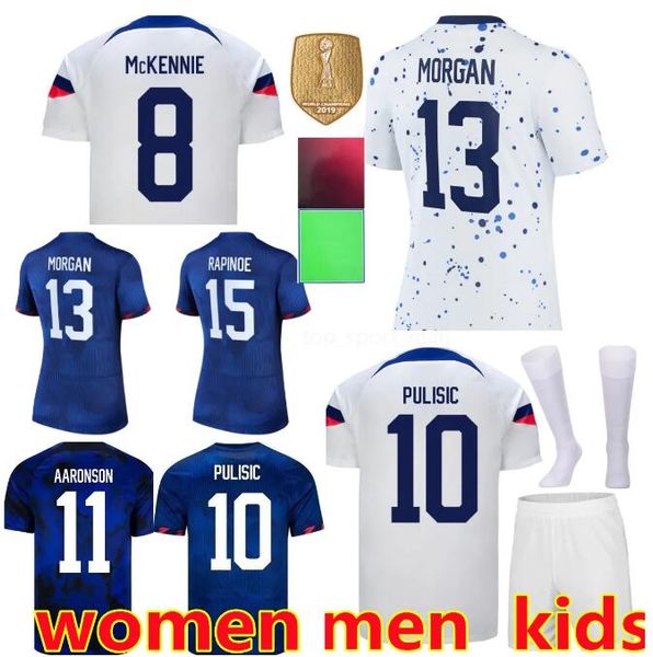 

soccer 10 christian pulisic jerseys 13 alex morgan 15 megan rapinoe ferreira mckennie aaronson adams pulisic lloyd heath football shirt set, Black;yellow