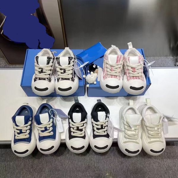 

designer high-quality casual shoes round headed ugly cute shoes with increased thickness thick soles open ended laughing canvas shoes, Black