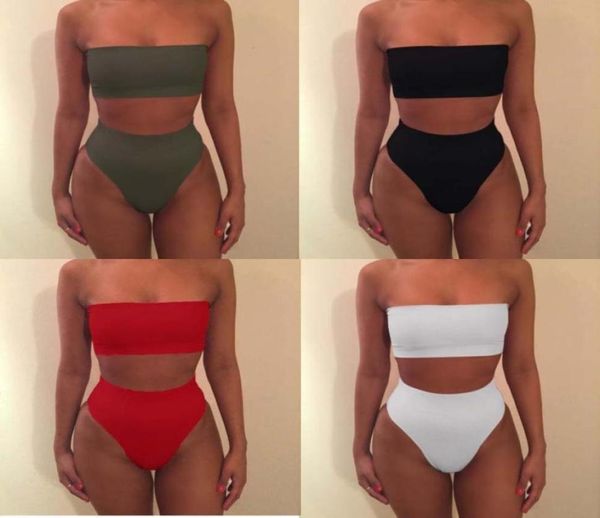 

piece 2020 bikini two solid split women039s swimsuit91687416970981, White;black