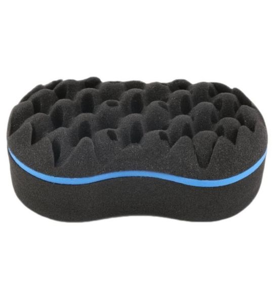 

double side magic sponge barber hair brush oval sponge locking coil afro curl wave spin in one direction hair roller 7752916, Black