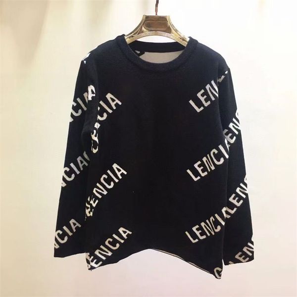 

designer women's knit sweaters fashion letter jumper womens sweater autumn winter thick long sleeve loose oversize pullover woman clot, White;black