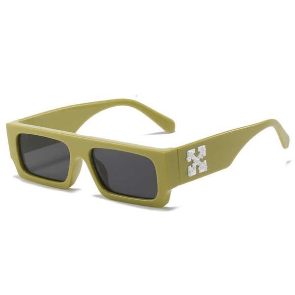 

2023 new small square Sunglasses trend off glasses bright yellow WomenLS30