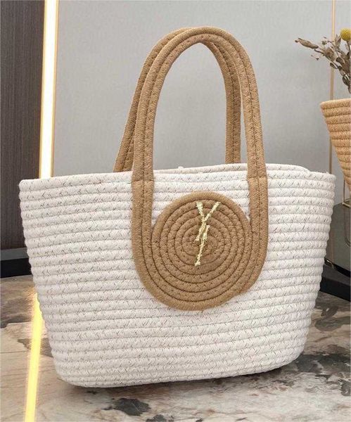 

2023 summer new straw woven bag, woven leather shopping bag, beach vacation handbag caitlin_fashion_bags