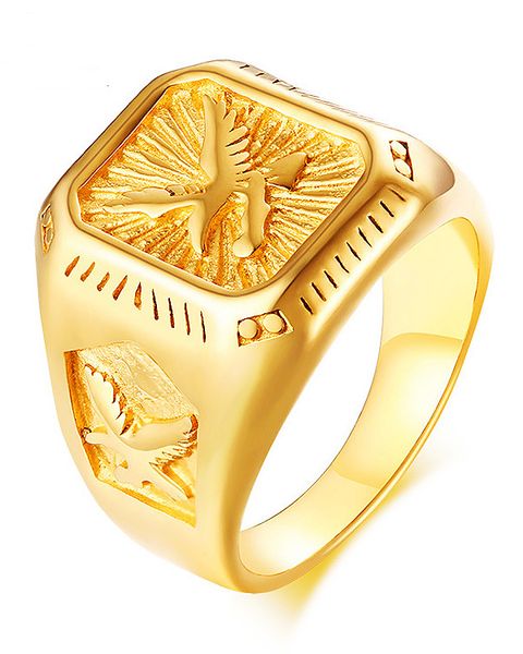 

vintage mens ring stainless steeel eagle design rings jewelry gift for men women boyfriend girlfriend yw384r-333, Silver