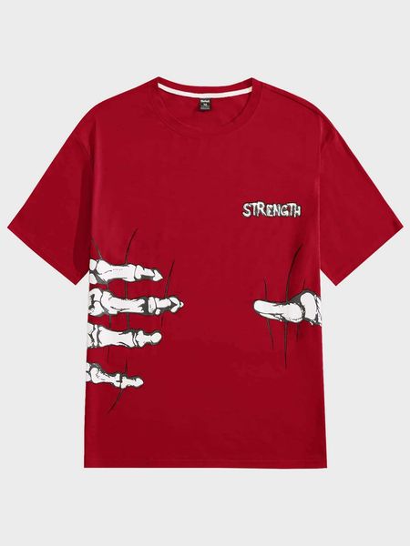 

men's fashion guys letter skeleton graphic, White;black
