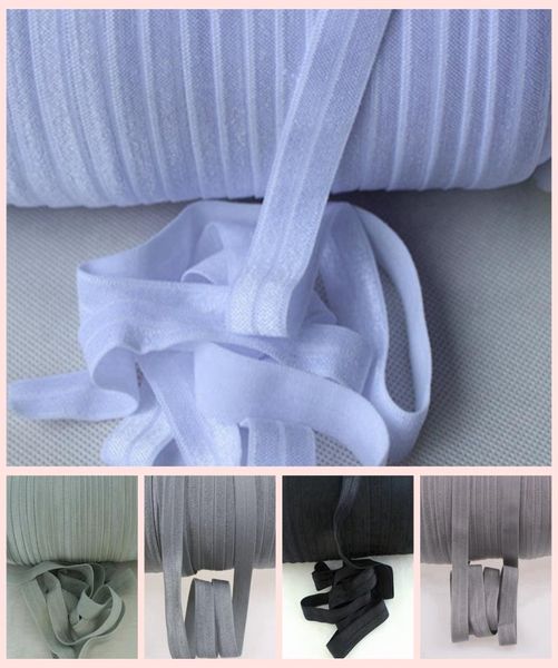 

100yardsroll 58quot inch foe solid fold over elastic shiny for elastic headbands hair ties hairbow accessories 50yards1325834, Slivery;white