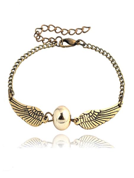 

quidditch golden snitch pocket bracelet harry charm bracelets wings potter vintage retro tone for men and women whole5361653, Golden;silver