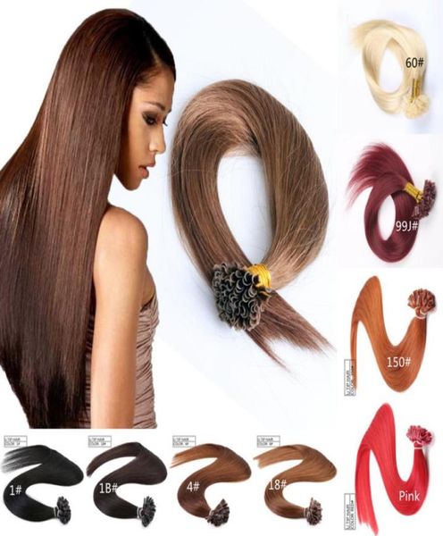

grade 9avirgin human hair u tip in hair extensions different color whole indian remy hair extensions9251892, Black