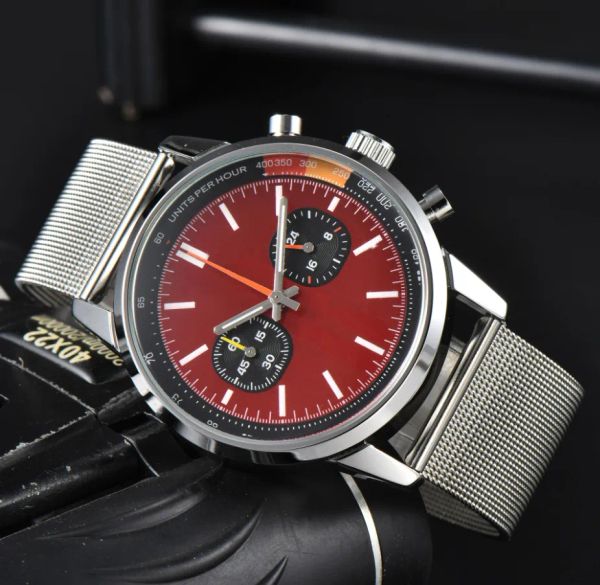

time mens watch quartz movement all dial work chronograph watches luminous lifestyle waterproof design wristwatchmontre de l, Slivery;brown