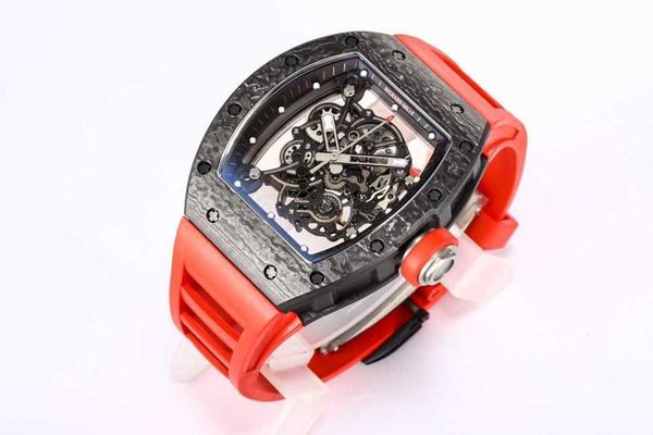 

designer fantasic men wrist watch superb rm055 active tourbillon watches 6zoy bbr factory high-end quality mechanical uhr ntpt all carbon fi, Slivery;brown