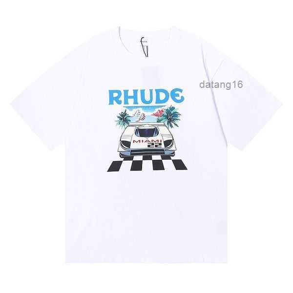 

rhude brand printed tshirt men women round neck t-shirts spring summer high street style quality tees rhude xxl luxury tshirt iz4h, White;black