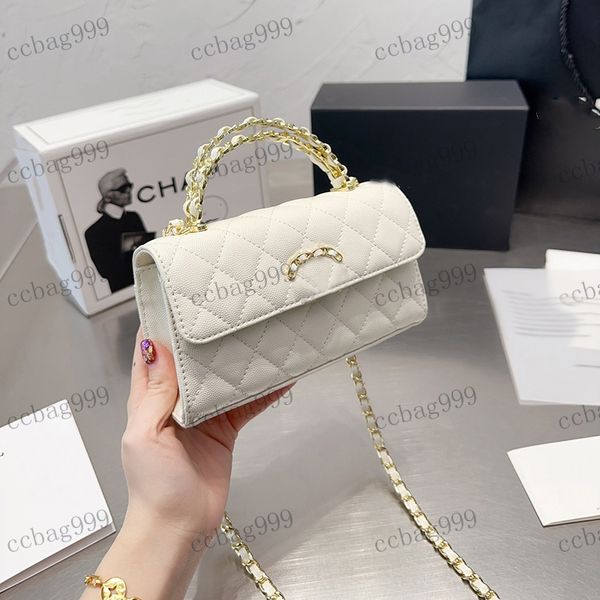 

womens mini shoulder bag beautifully woven handle tote caviar bag fine matelasse chain crossbody bag hardware metal accessories designer key