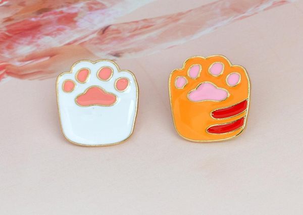 

cat kitten paws enamel pins cute cartoon orange white black grey brooches pins diy badge gift jewelry for girl kids fans5587153, Blue