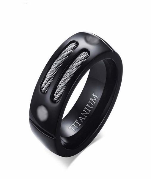 

fashion mens titanium rings for wedding bands black pure titanium steel rings drop7970831, Silver