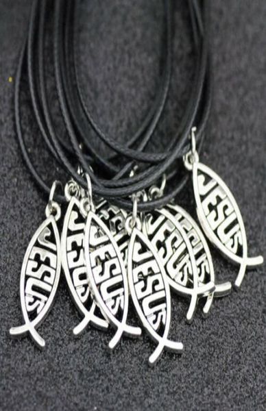 

lot jewelry whole 50pcs cool jesus fish pendants alloy charms necklace ichthys jesus fish pendant necklace hj162680096, Silver