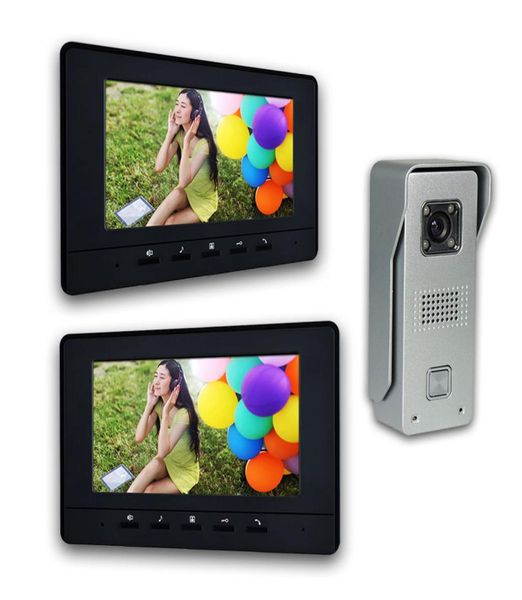 

7 inch lcd monitor wired video doorbell intercom system video door phone aluminium alloy camera video intercom doorphone kit 2mon1097176