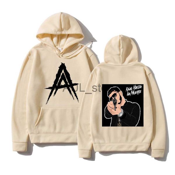 

men's hoodies sweatshirts 2023 new kpop anuel aa print hoodie women anime harajuku real to death hoodies moletom sweatshirt pullovers s, Black