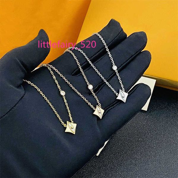 

pendant necklaces new designer design women pendant necklace stainless steel flower ring round square necklaces designer jewelry, Silver
