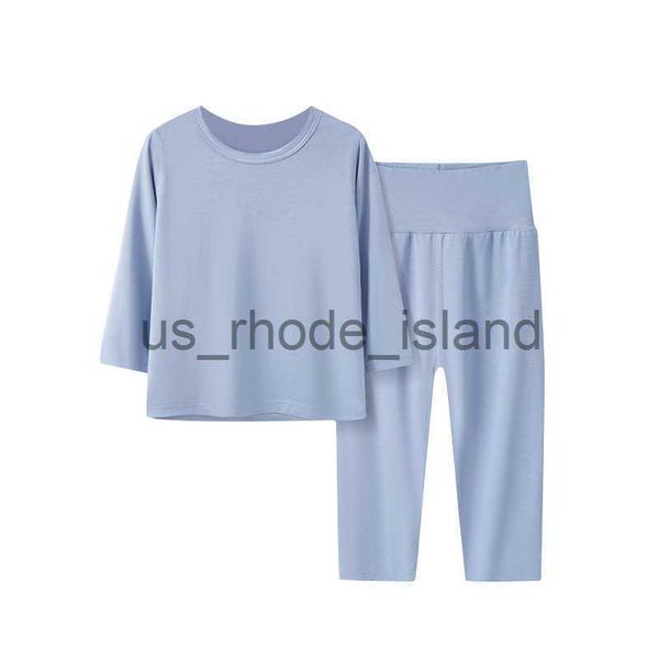 

pajamas kids pajamas sets baby boys girls cotton long sleeved tshirt+pant girl clothing autumn sleepwear suit 230409 x0721, Blue;red