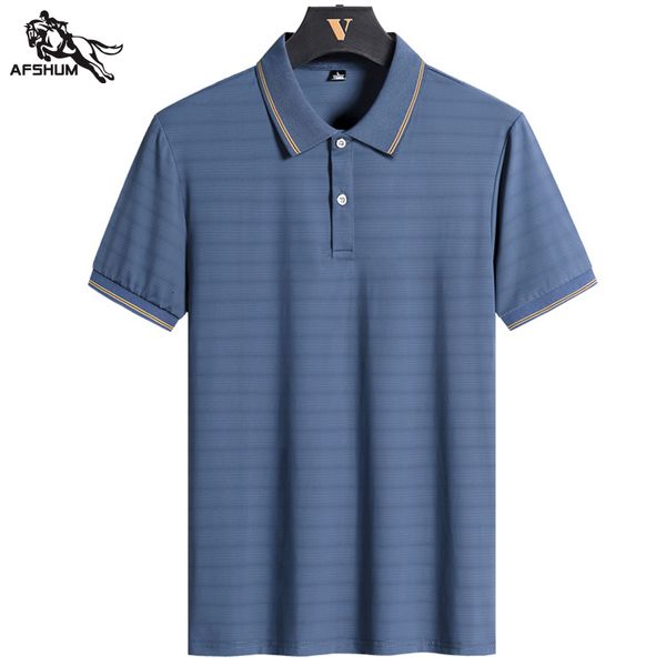

men s polos polo shirt men  6xl 7xl 8xl summer mens short sleeved ice silk business casual 768 230721, White;black