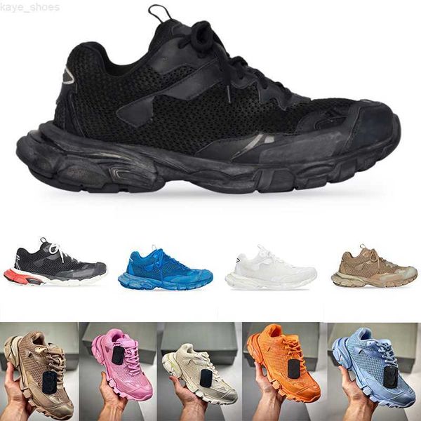 

triple s 3 paris 3.0 casual shoes grey orange yellow fashion platform sneakers tess s. gomma mens trainers black glod size 35-45