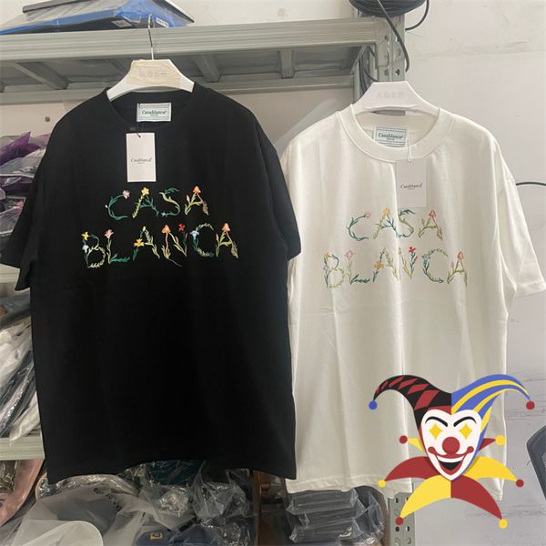 

mens tshirts casablanca flower letter printing tshirt large 230720, White;black