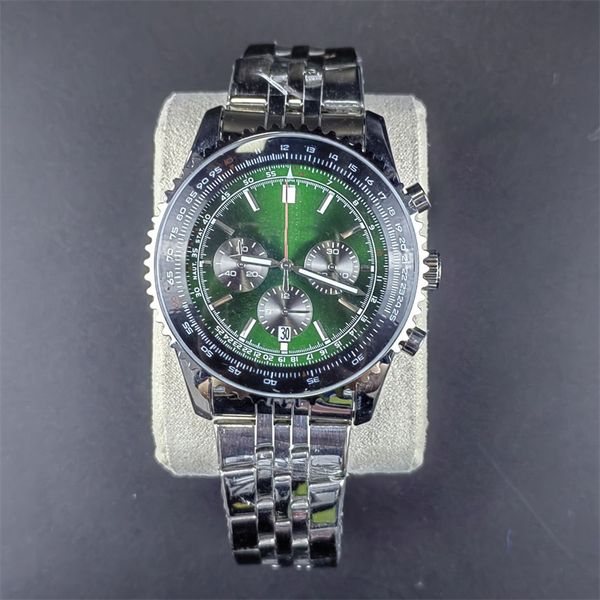 

orologio. designer wristwatches navitimer fashion watch business montre de luxe 50mm quartz movement day dress men watch luminous green blue, Slivery;brown