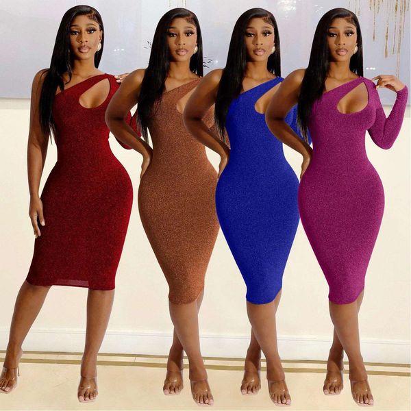 

item title summer dress tight fitting hollowed out single sleeve, Black;gray