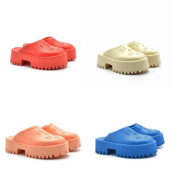 

fashion with box designer sandals white platform sandals perforated g slip-on slipper slides black rubber sandles mules summer comfort botto