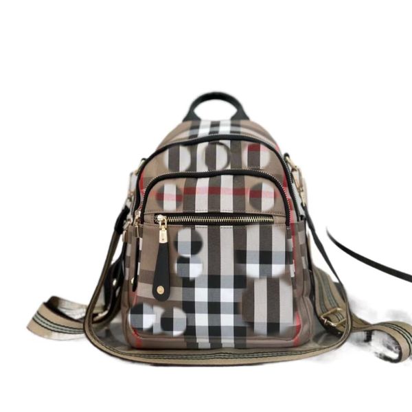 

2023 designer B backpack canvas ladies bag light luxury large capacity lazy tote bag simple luxury student bag, Dark khaki