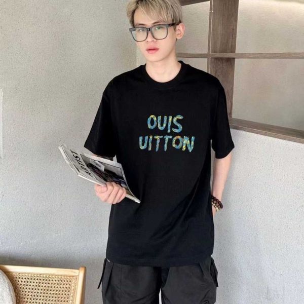

summer letter printing butterfly printing casual loose short sleeves, double printed fashion trend, loose version of daily leisure, men and, White;black
