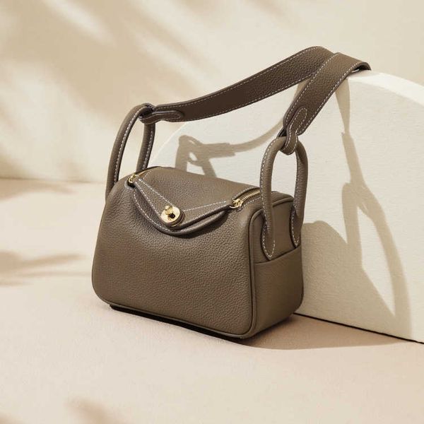 

luxury hemrres tote bag female bag new lychee pattern cowhide lindys pillow fashion wide shoulder strap single messenger doctor kp3l