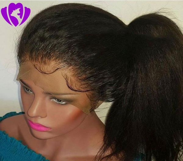 

whole pre plucked lace front synthetic wigs with baby hair brazilian full lace front italian light yaki straight wigs5000148, Black