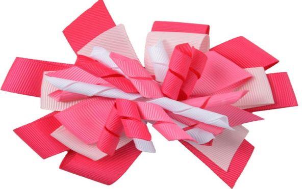 

girl m2mg hairbows layered korker curly ribbon hair bows clips boutique kids corker hair bands hairclips headwear accessories pd018725011, Slivery;white
