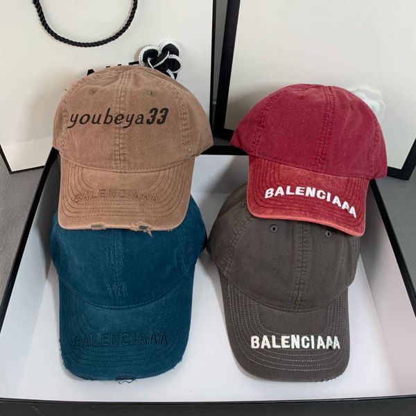 

men's and women's designers casquette sports denim ripped ball caps solid color b letter outdoor couple hats, Blue;gray