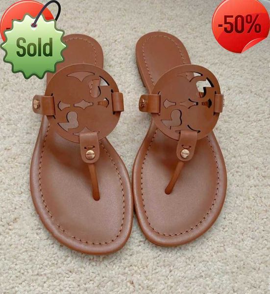 

tb designer slippers flip flops women origin brand genuine leather flat beach shoes black matte real cowhidug